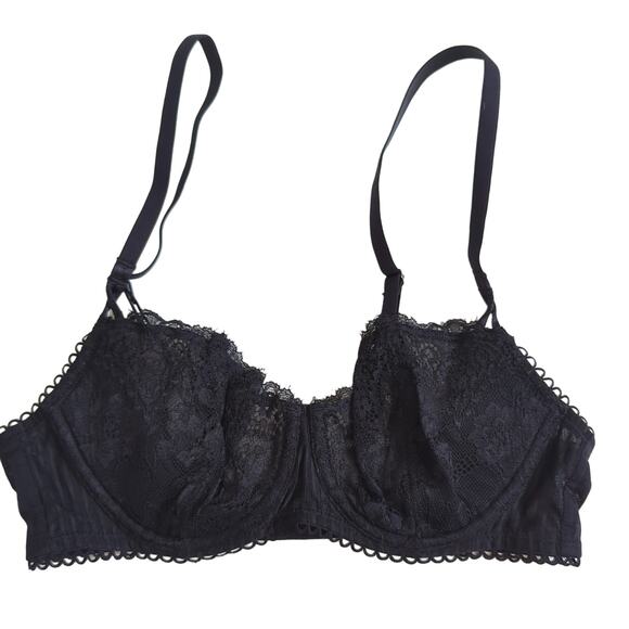 Dobreva Bra Womens 32C Lace Black Underwire Push Up Without Padding - Picture 1 of 5